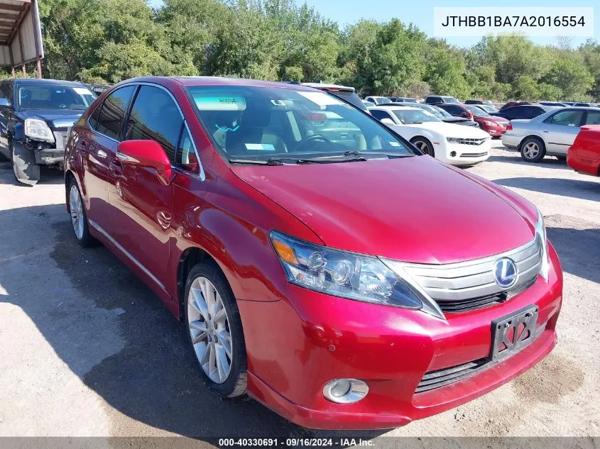 2010 Lexus Hs 250H Premium VIN: JTHBB1BA7A2016554 Lot: 40330691