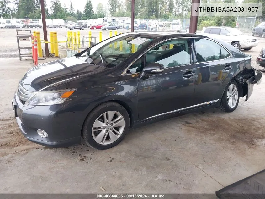 2010 Lexus Hs 250H VIN: JTHBB1BA5A2031957 Lot: 40344525