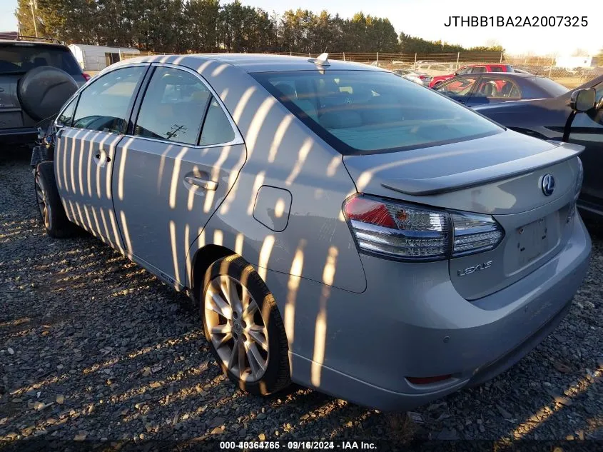 JTHBB1BA2A2007325 2010 Lexus Hs 250H Premium