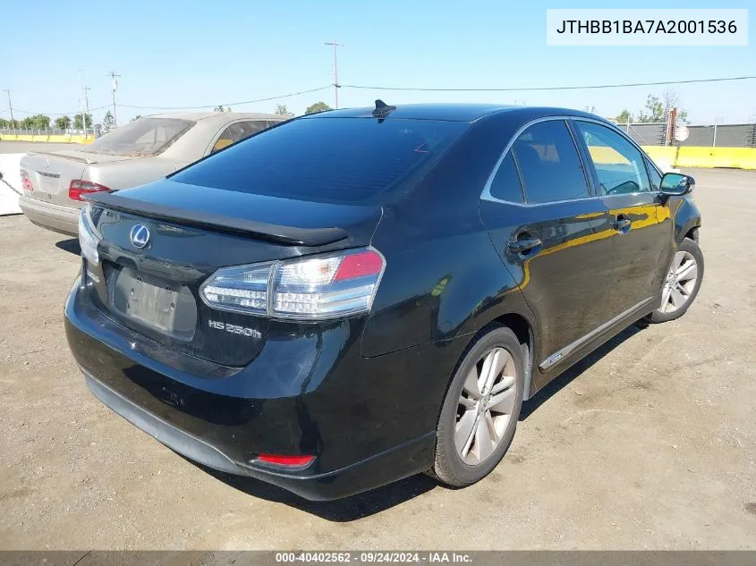 JTHBB1BA7A2001536 2010 Lexus Hs 250H