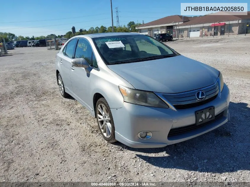 JTHBB1BA0A2005850 2010 Lexus Hs 250H 250H