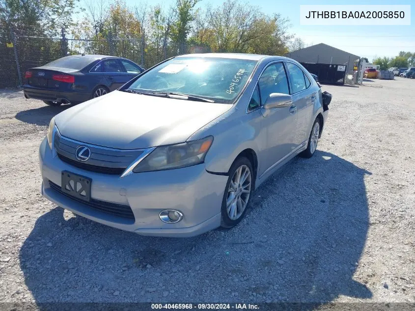 JTHBB1BA0A2005850 2010 Lexus Hs 250H 250H