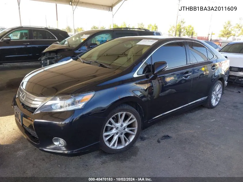 2010 Lexus Hs 250H Premium VIN: JTHBB1BA3A2011609 Lot: 40470183