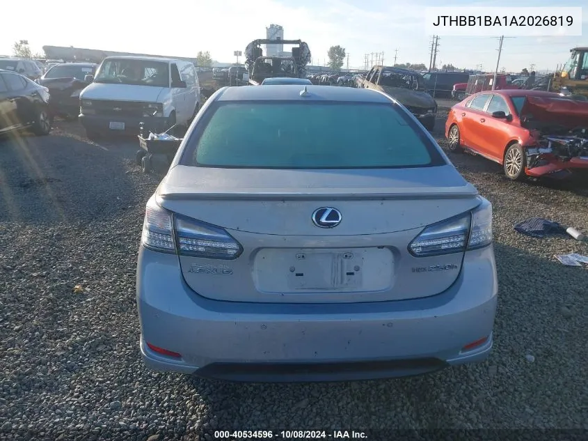 JTHBB1BA1A2026819 2010 Lexus Hs 250H Premium