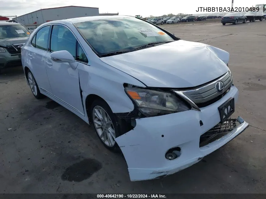 2010 Lexus Hs 250H Premium VIN: JTHBB1BA3A2010489 Lot: 40642190