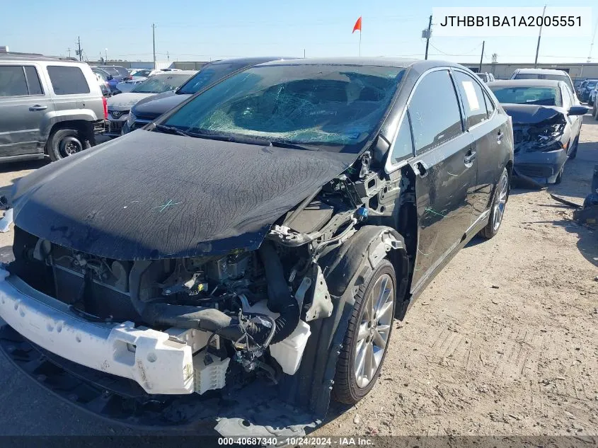 2010 Lexus Hs 250H VIN: JTHBB1BA1A2005551 Lot: 40687340