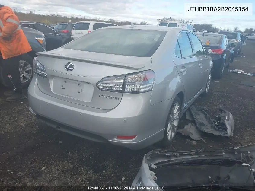 2011 Lexus Hs 250H VIN: JTHBB1BA2B2045154 Lot: 12148367