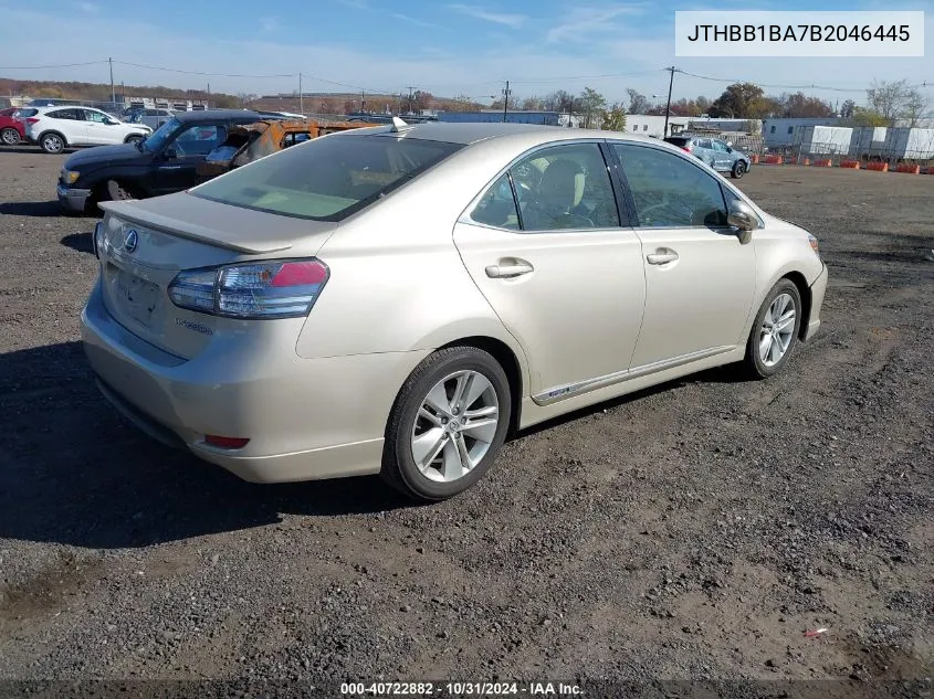 2011 Lexus Hs 250H VIN: JTHBB1BA7B2046445 Lot: 40722882