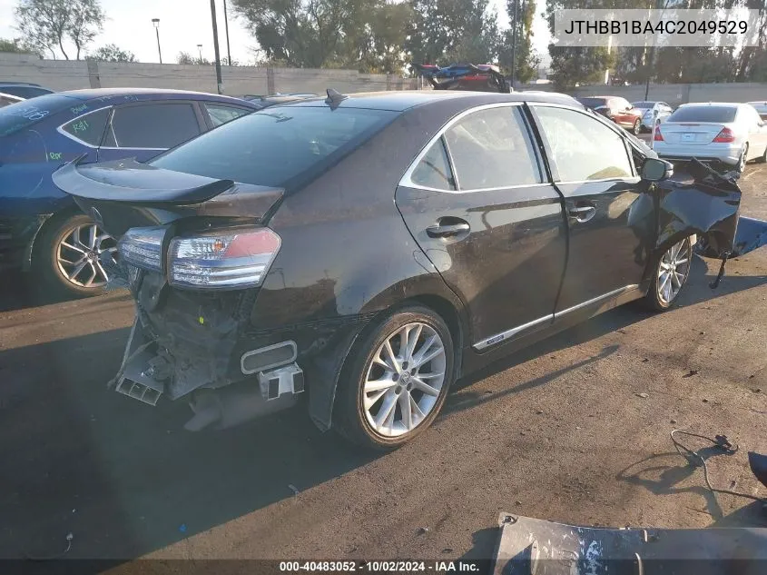 2012 Lexus Hs 250H VIN: JTHBB1BA4C2049529 Lot: 40483052