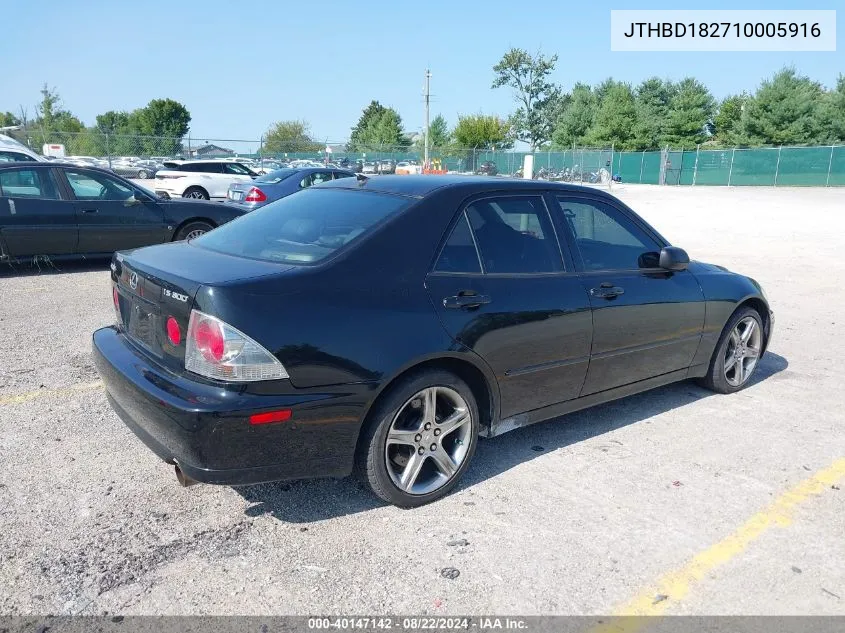 2001 Lexus Is 300 VIN: JTHBD182710005916 Lot: 40147142