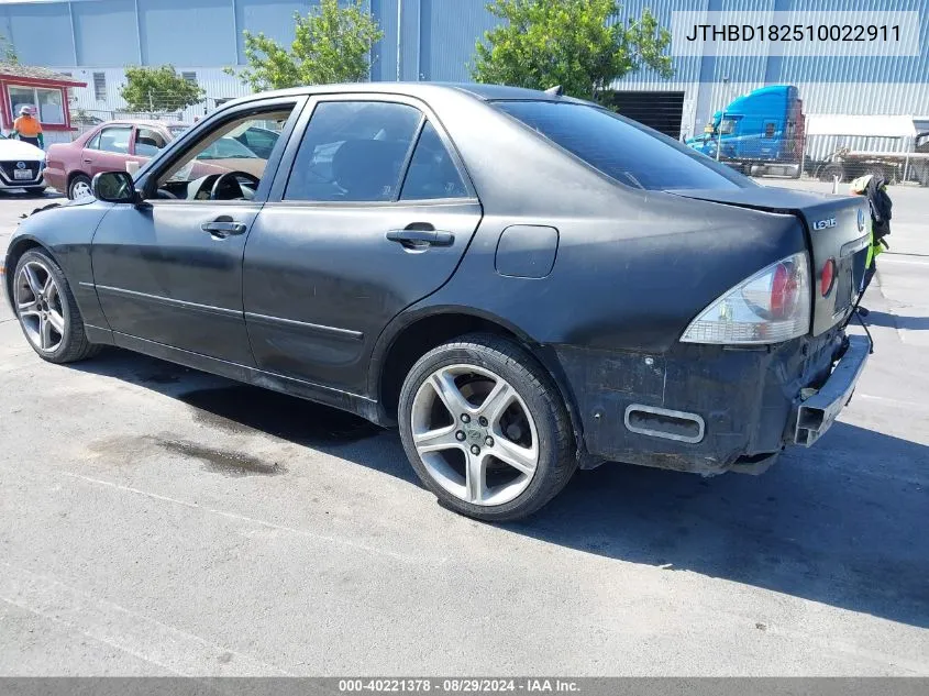 2001 Lexus Is 300 VIN: JTHBD182510022911 Lot: 40221378