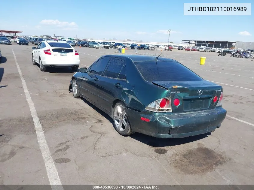 2001 Lexus Is 300 VIN: JTHBD182110016989 Lot: 40536098