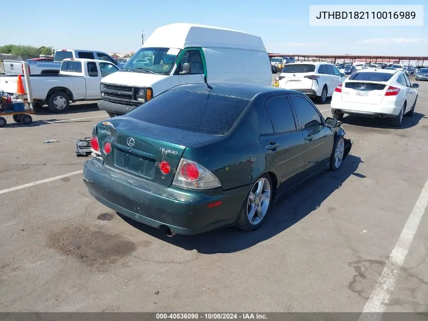 2001 Lexus Is 300 VIN: JTHBD182110016989 Lot: 40536098