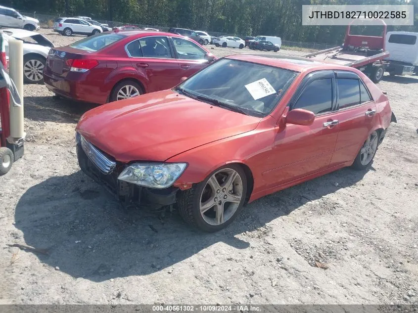 2001 Lexus Is 300 VIN: JTHBD182710022585 Lot: 40561302