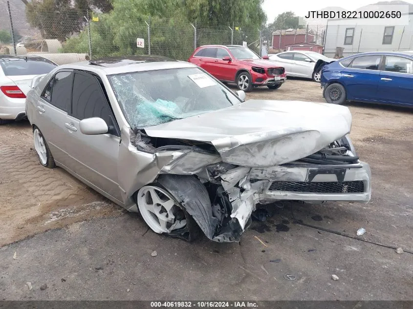 2001 Lexus Is 300 VIN: JTHBD182210002650 Lot: 40619832