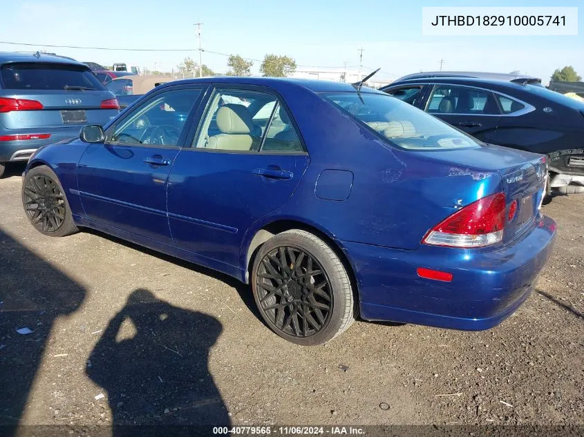 2001 Lexus Is 300 VIN: JTHBD182910005741 Lot: 40779565