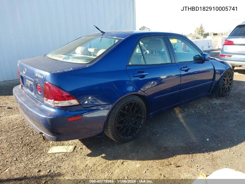 2001 Lexus Is 300 VIN: JTHBD182910005741 Lot: 40779565