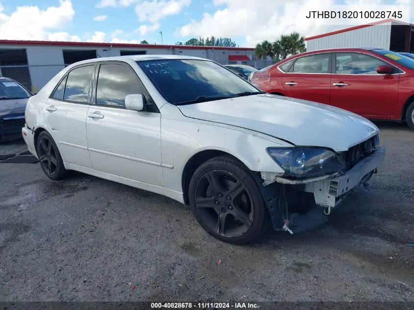 2001 Lexus Is VIN: JTHBD182010028745 Lot: 40828678