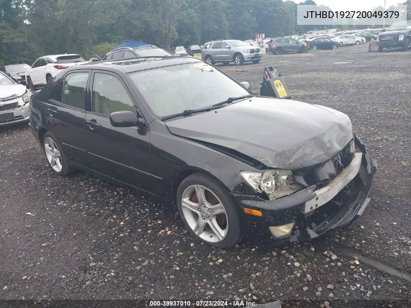 2002 Lexus Is 300 VIN: JTHBD192720049379 Lot: 39937010