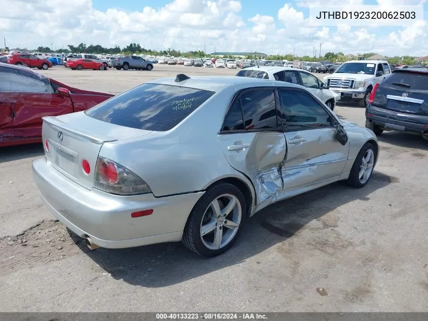 2002 Lexus Is 300 VIN: JTHBD192320062503 Lot: 40133223