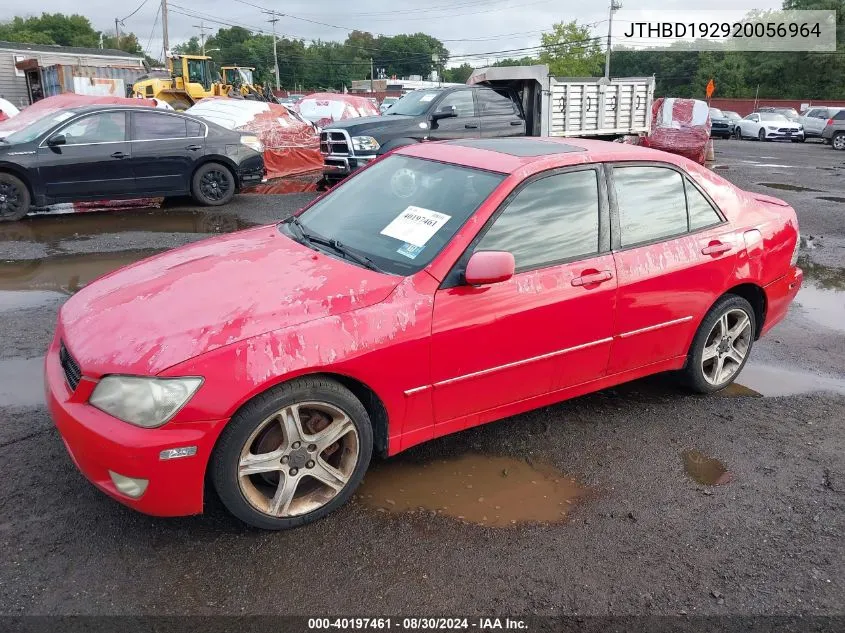 2002 Lexus Is 300 VIN: JTHBD192920056964 Lot: 40197461