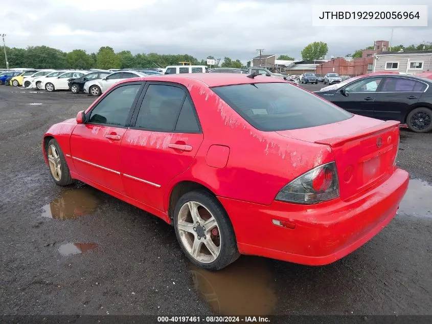 2002 Lexus Is 300 VIN: JTHBD192920056964 Lot: 40197461