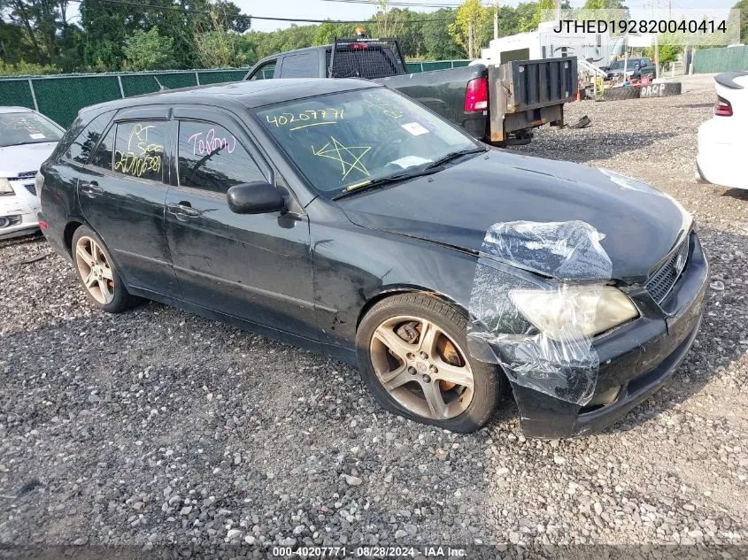 2002 Lexus Is 300 Sport Cross VIN: JTHED192820040414 Lot: 40207771