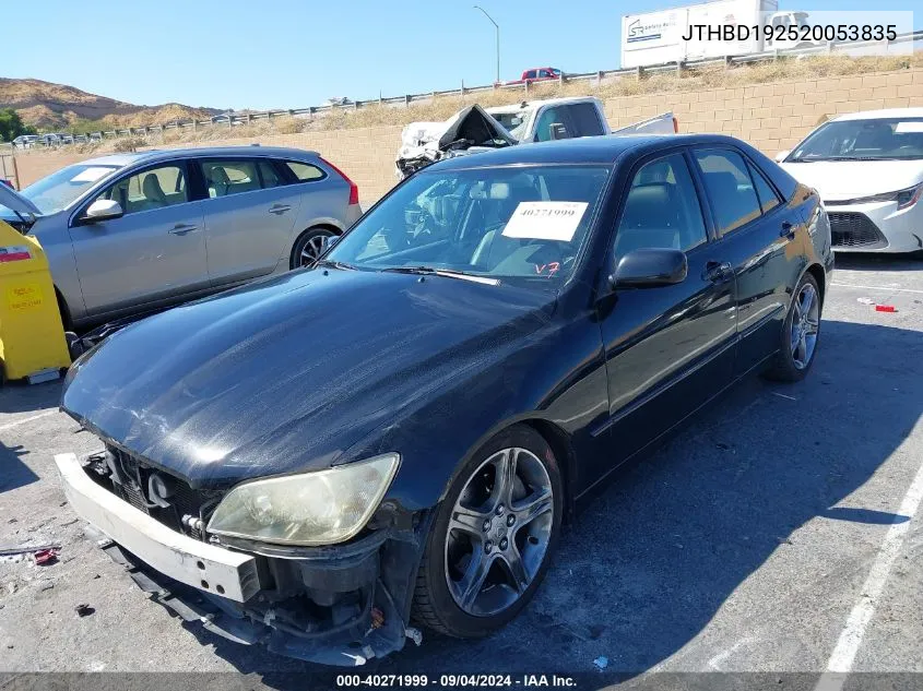 2002 Lexus Is 300 Base W/5-Speed Manual VIN: JTHBD192520053835 Lot: 40271999