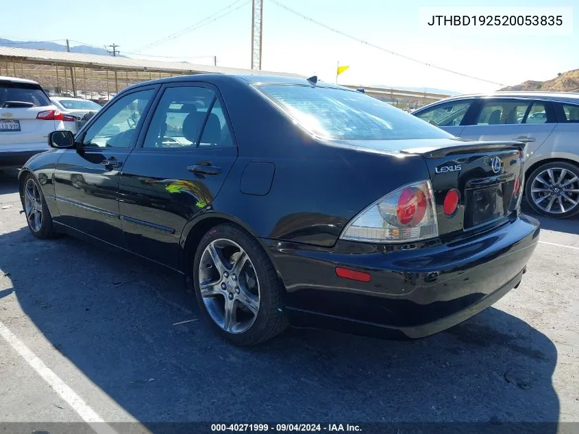 2002 Lexus Is 300 Base W/5-Speed Manual VIN: JTHBD192520053835 Lot: 40271999