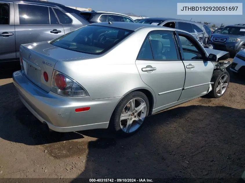 2002 Lexus Is 300 VIN: JTHBD192920051697 Lot: 40315742