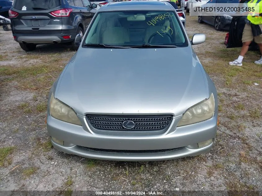 2002 Lexus Is 300 Sport Cross VIN: JTHED192620035485 Lot: 40498152