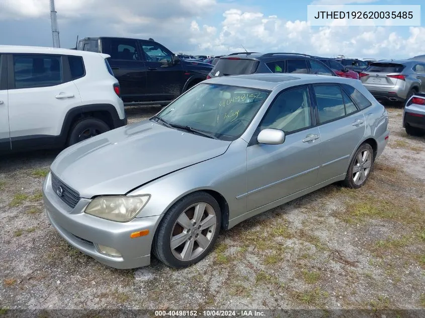 2002 Lexus Is 300 Sport Cross VIN: JTHED192620035485 Lot: 40498152