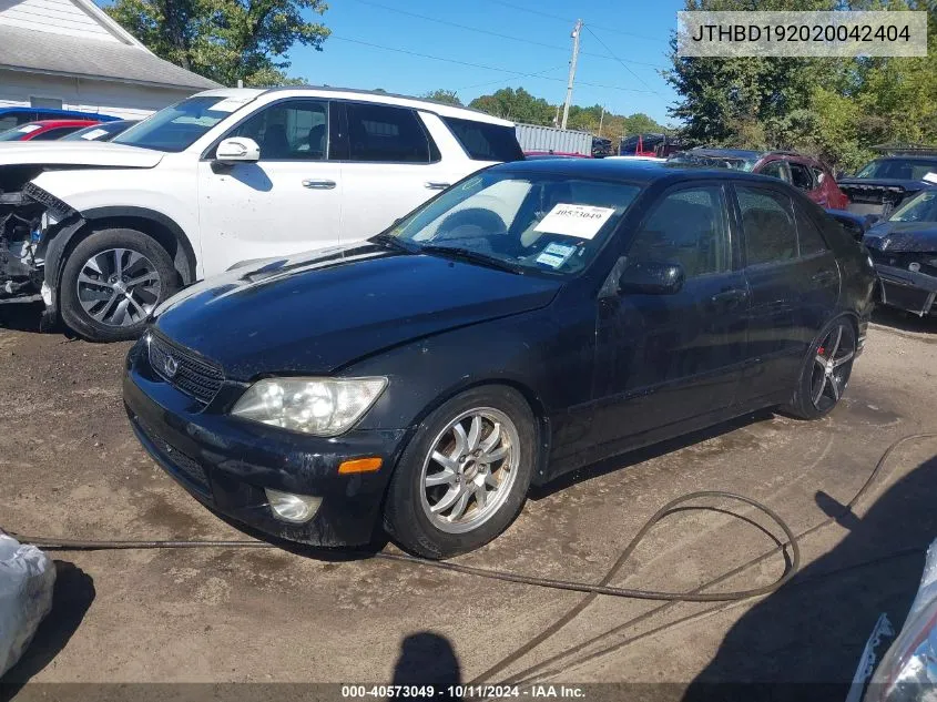 2002 Lexus Is 300 VIN: JTHBD192020042404 Lot: 40573049