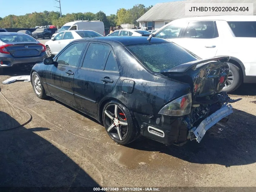 2002 Lexus Is 300 VIN: JTHBD192020042404 Lot: 40573049