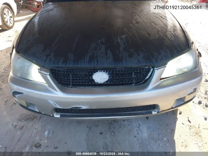 2002 Lexus Is 300 VIN: JTHBD192120045361 Lot: 40664039