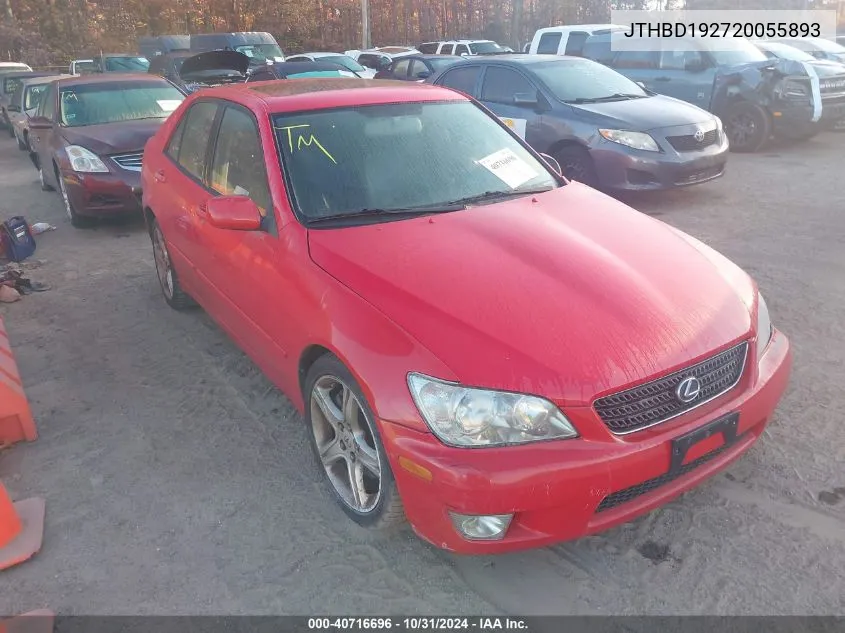 2002 Lexus Is 300 VIN: JTHBD192720055893 Lot: 40716696