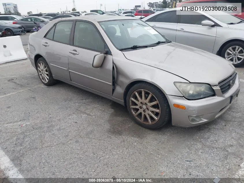 2003 Lexus Is 300 VIN: JTHBD192030073508 Lot: 39363875