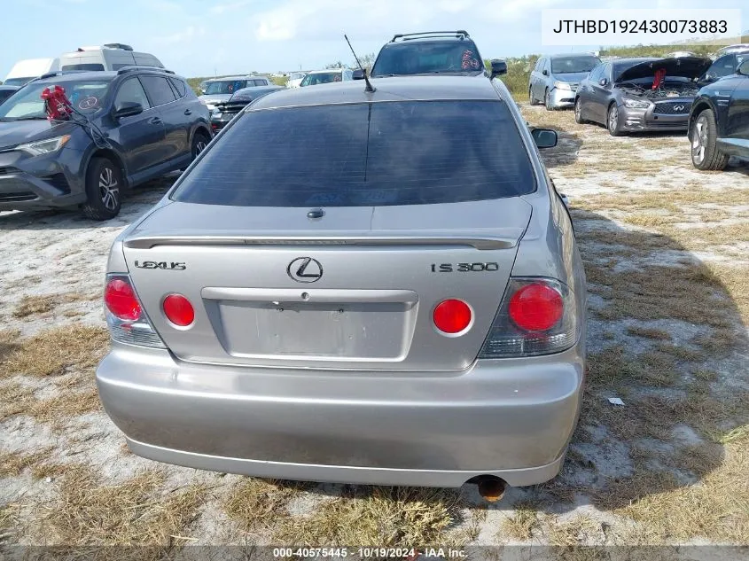 2003 Lexus Is 300 VIN: JTHBD192430073883 Lot: 40575445