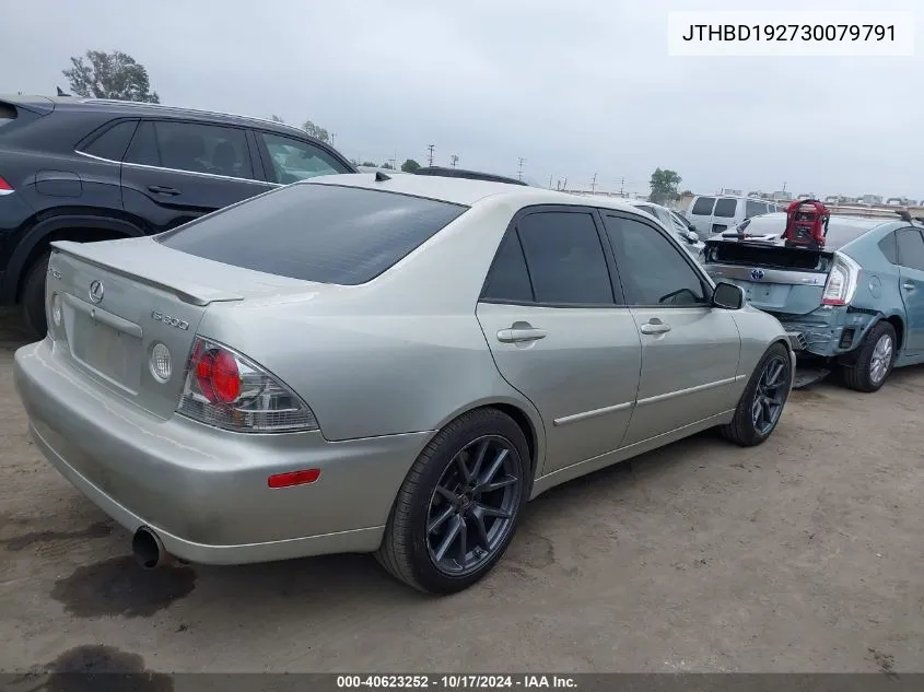 2003 Lexus Is 300 Base W/5-Speed Manual VIN: JTHBD192730079791 Lot: 40623252