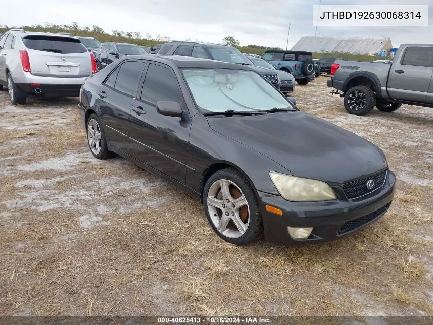 2003 Lexus Is 300 Base W/5-Speed Manual VIN: JTHBD192630068314 Lot: 40625413