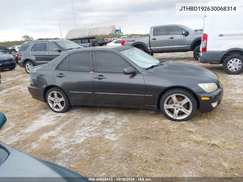 2003 Lexus Is 300 Base W/5-Speed Manual VIN: JTHBD192630068314 Lot: 40625413