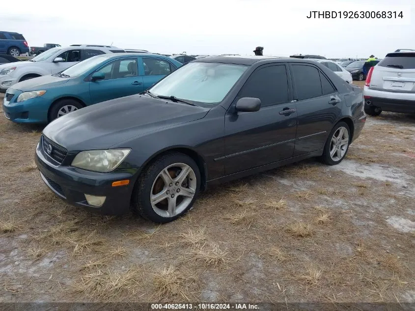 2003 Lexus Is 300 Base W/5-Speed Manual VIN: JTHBD192630068314 Lot: 40625413