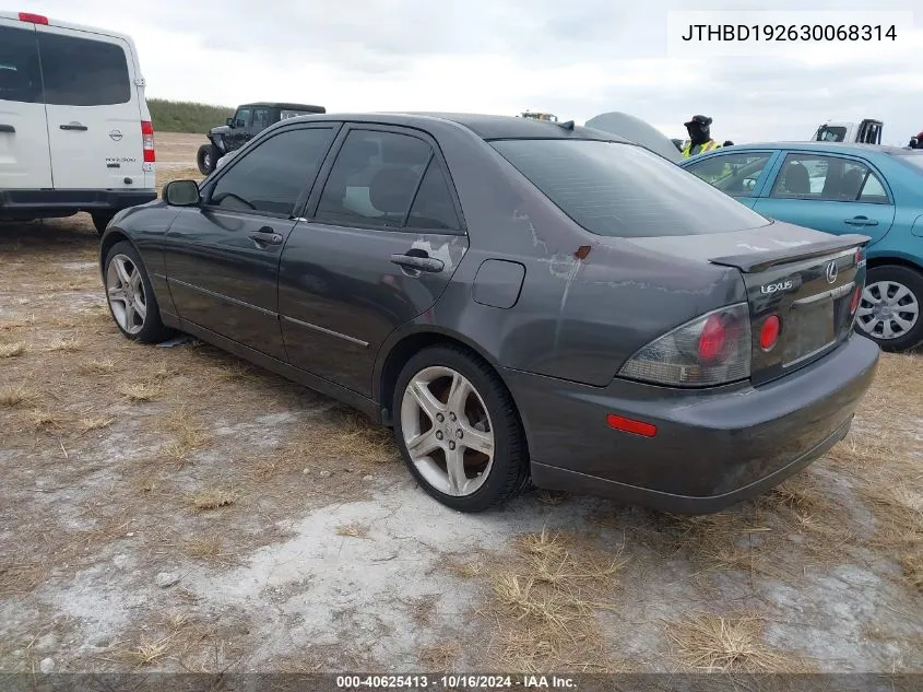 2003 Lexus Is 300 Base W/5-Speed Manual VIN: JTHBD192630068314 Lot: 40625413