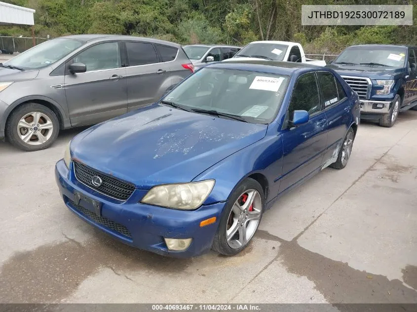 2003 Lexus Is 300 300 VIN: JTHBD192530072189 Lot: 40693467