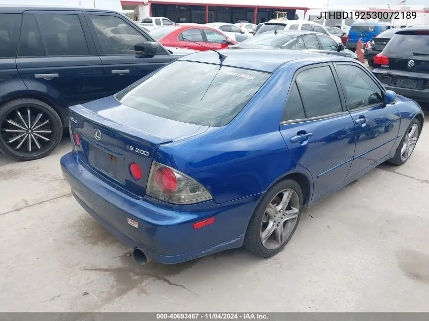 2003 Lexus Is 300 300 VIN: JTHBD192530072189 Lot: 40693467