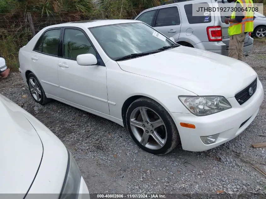 2003 Lexus Is 300 VIN: JTHBD192730064708 Lot: 40802806