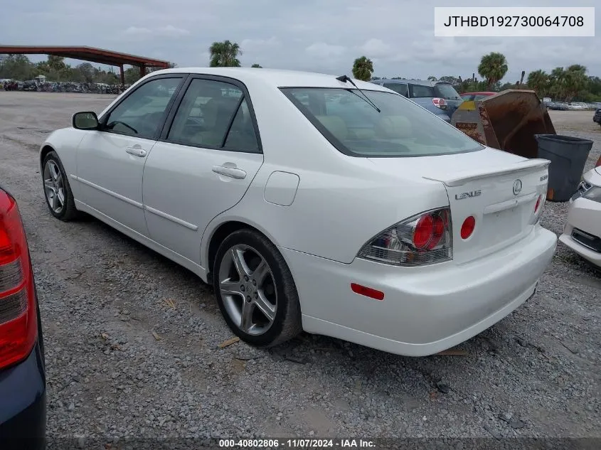 2003 Lexus Is 300 VIN: JTHBD192730064708 Lot: 40802806