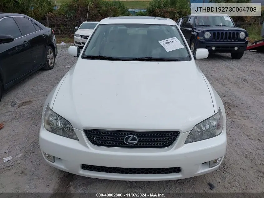 2003 Lexus Is 300 VIN: JTHBD192730064708 Lot: 40802806