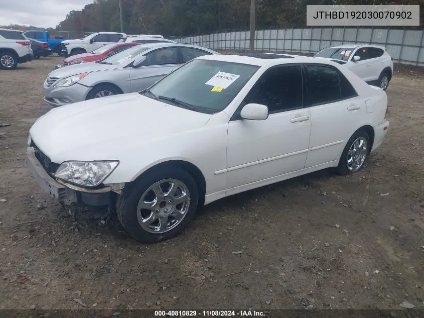 2003 Lexus Is 300 VIN: JTHBD192030070902 Lot: 40810829