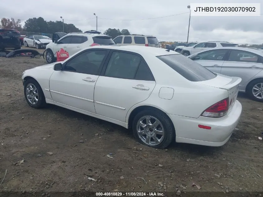 2003 Lexus Is 300 VIN: JTHBD192030070902 Lot: 40810829